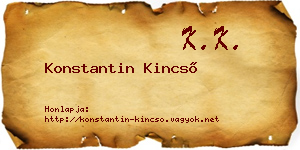 Konstantin Kincső névjegykártya